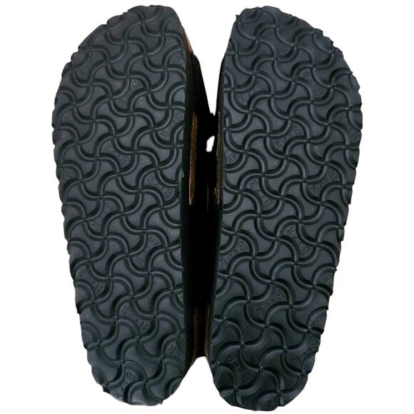 BIRKENSTOCK Papillio Daytona suede shearling sandals black slides Birks 39 8 8.5 - Picture 7 of 11